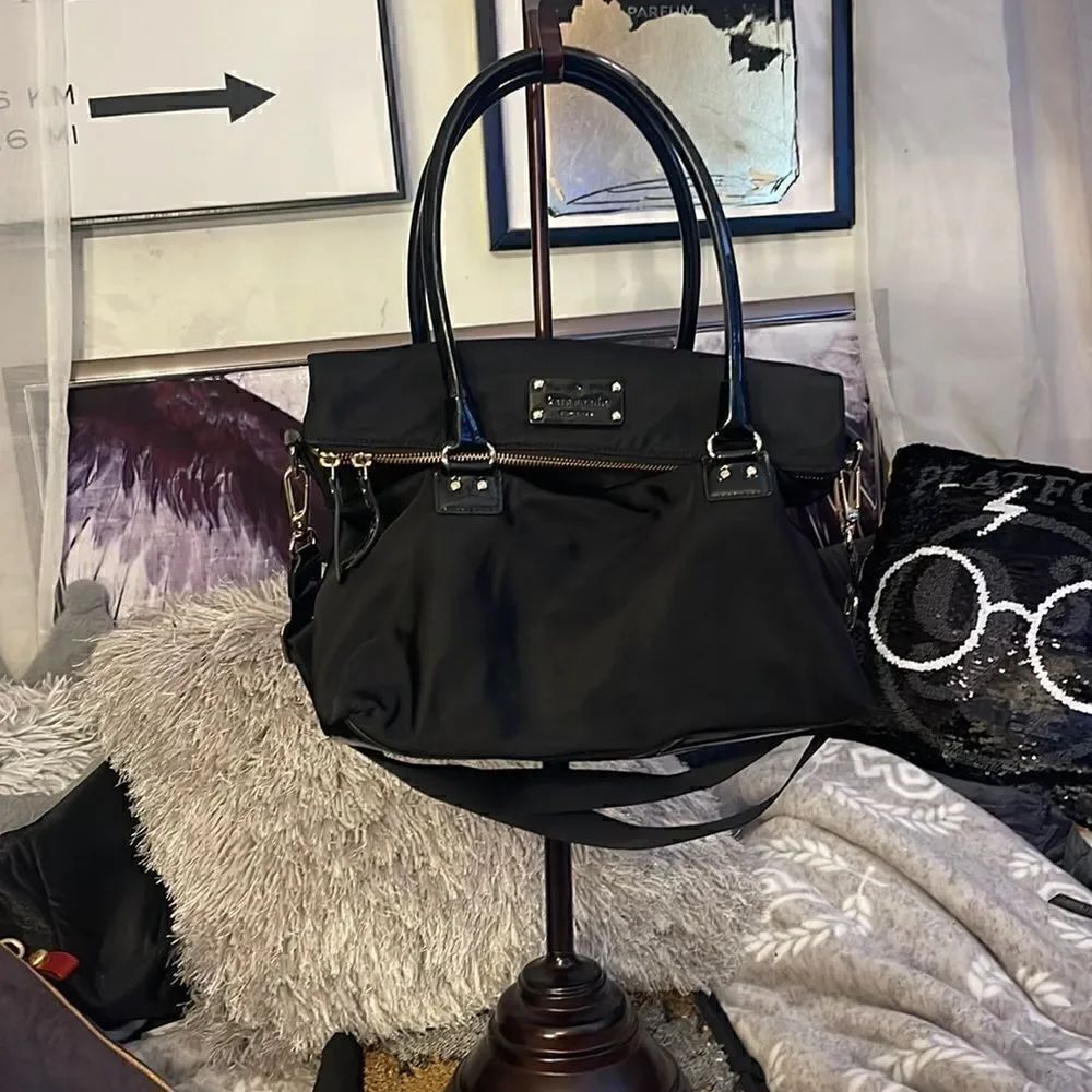 Kate Spade Carmen black nylon convertible crossbody bag